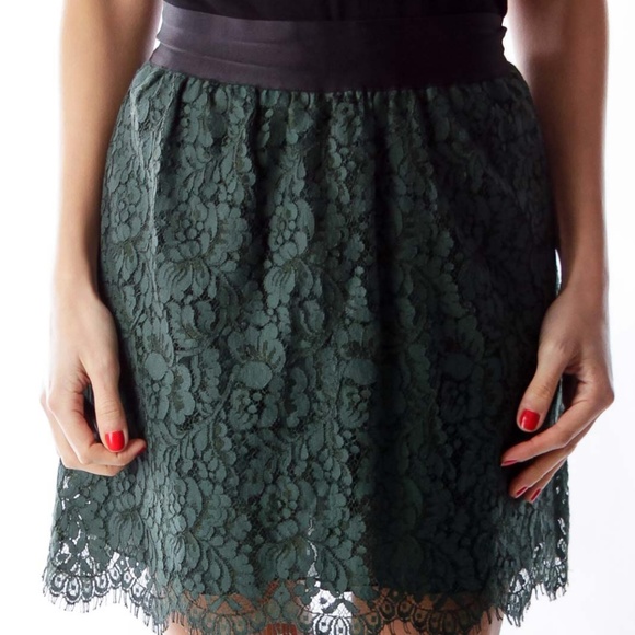 J. Crew Dresses & Skirts - J. Crew Dark Green Lace Mini-Skirt J. Crew Dresses & Skirts - J. Crew Dark Green Lace Mini-Skirt